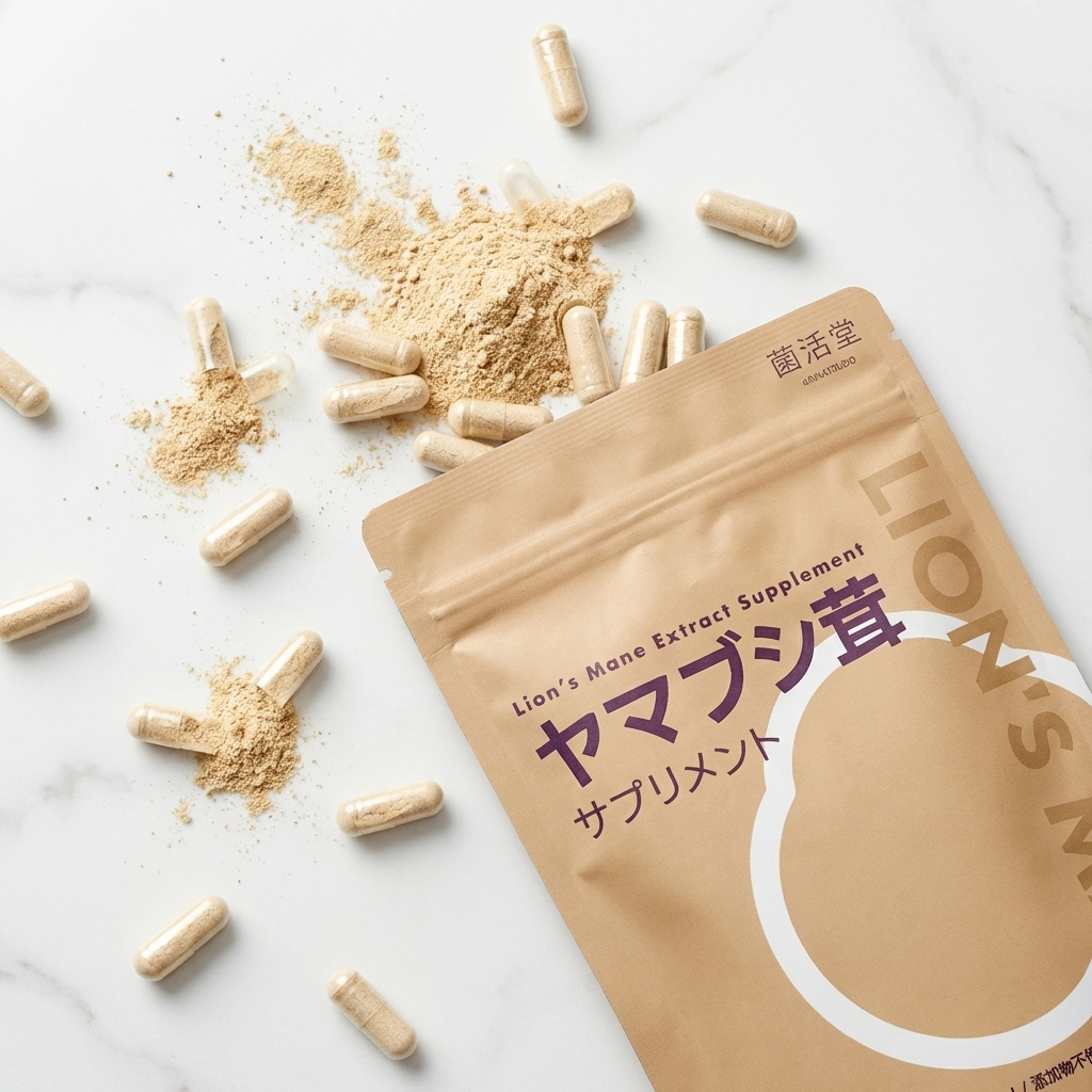 菌活堂のヤマブシタケパウチとカプセル