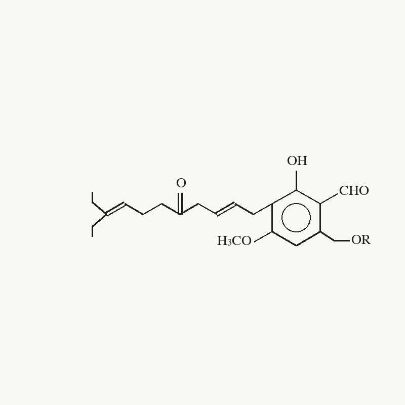 Hericenone molecular structure diagram