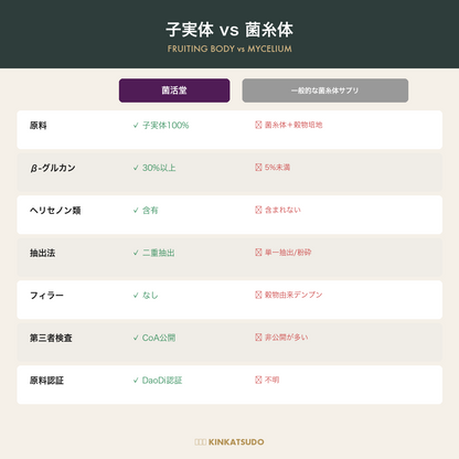 Fruiting Body vs Mycelium Comparison